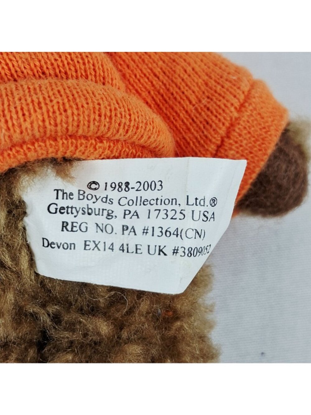 2003 Boyds Bears Plush 3.5" Mini Bear Orange Happy Halloween Shirt - Picture 6 of 7